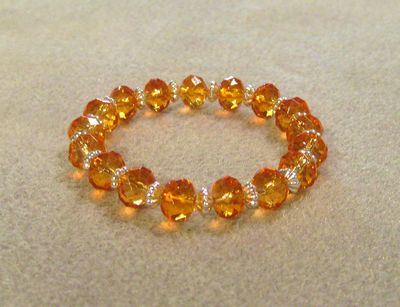 Bracelet Orange Crystals Stretch